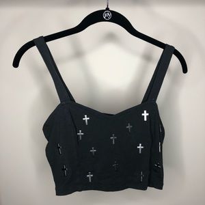 Cross Studded Crop Top